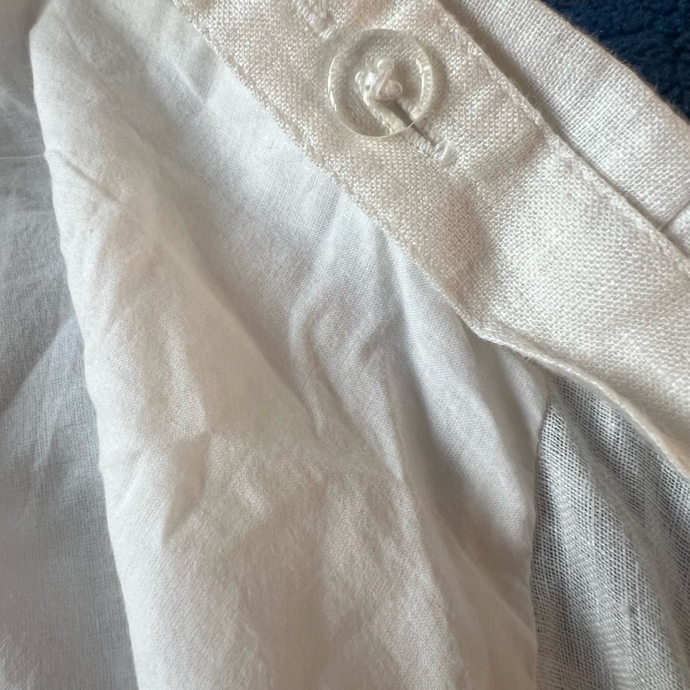Chico's 100% Linen Embroidered Cold Shoulder Alabaster Midi Dress NWT 3 XL - Picture 6 of 7